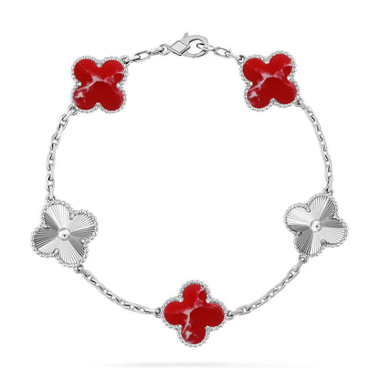 [Ornora Jewelry]CLOVER 5 MOTIF RED PATTERN BRACELET COLLECTION