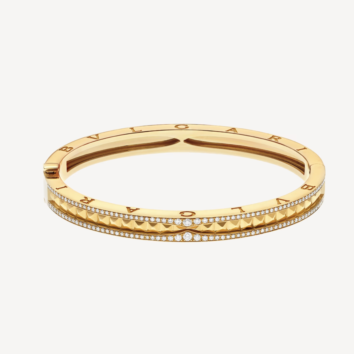 [Ornora Jewelry]ZERO 1 SPIRAL AND PAVED DIAMOND GOLD BRACELET