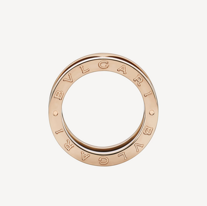[Ornora Jewelry]ZERO 1 TWO-BAND LOOPS AND BLACK CERAMIC PINK GOLD RING