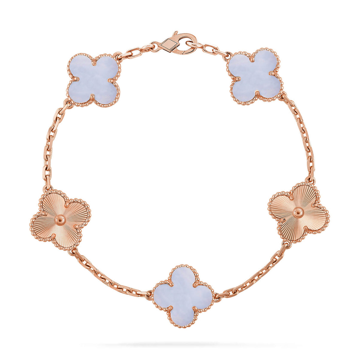 [Ornora Jewelry] CLOVER 5 MOTIF PURPLE CHALCEDONY BRACELET COLLECTION