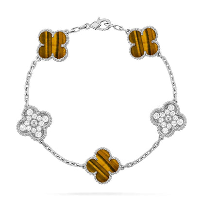 [Ornora Jewelry] CLOVER 5 MOTIFS TIGER EYE BRACELET COLLECTION
