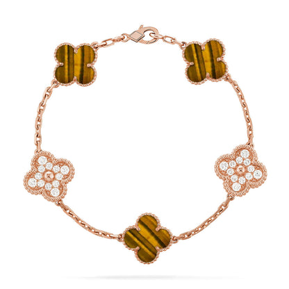 [Ornora Jewelry] CLOVER 5 MOTIFS TIGER EYE BRACELET COLLECTION