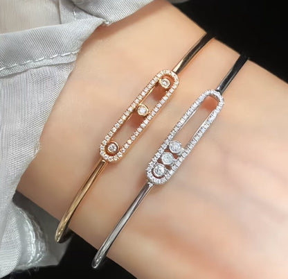 [Ornora Jewelry]Move Pavé Diamond Bangle Bracelet M