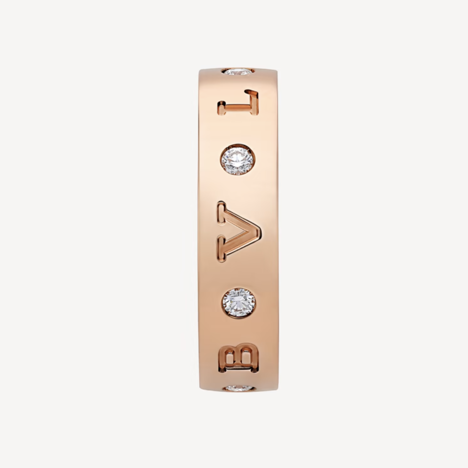 [Ornora Jewelry]ZERO 1 ESSENTIAL PINK GOLD BAND WITH DIAMONDS RING