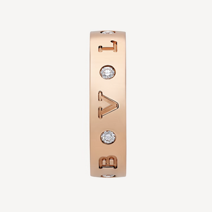[Ornora Jewelry]ZERO 1 ESSENTIAL PINK GOLD BAND WITH DIAMONDS RING