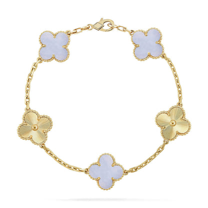 [Ornora Jewelry] CLOVER 5 MOTIF PURPLE CHALCEDONY BRACELET COLLECTION