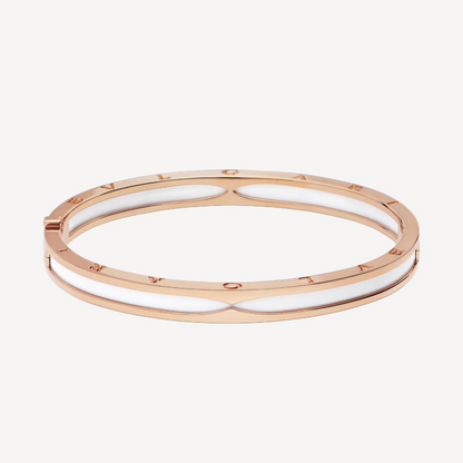 [Ornora Jewelry]ZERO 1 PINK GOLD WITH WHITE CERAMIC BRACELET
