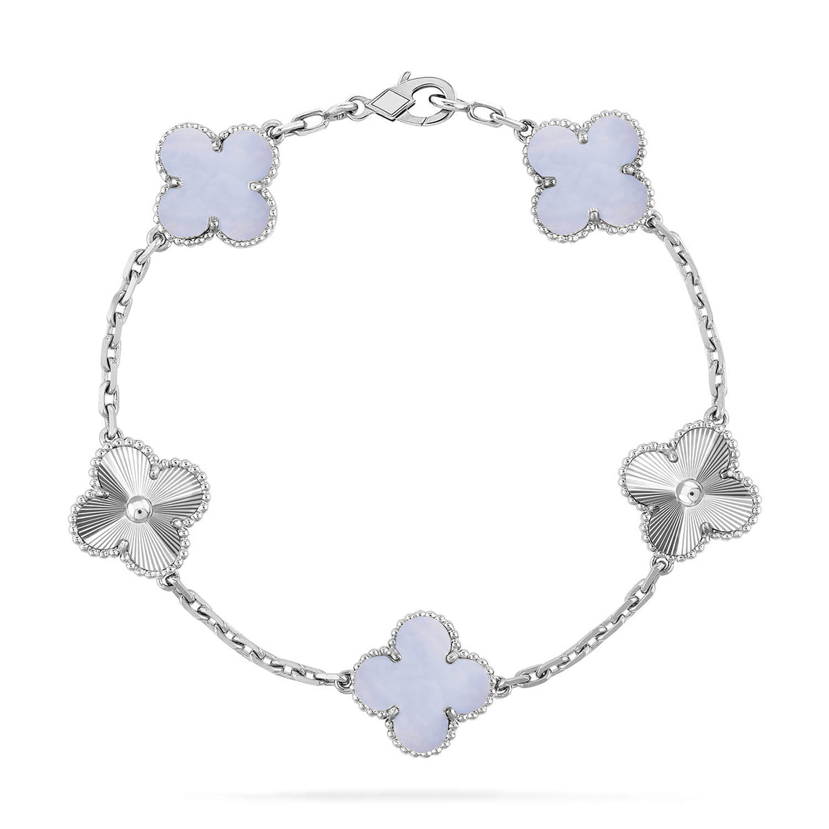 [Ornora Jewelry] CLOVER 5 MOTIF PURPLE CHALCEDONY BRACELET COLLECTION