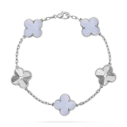 [Ornora Jewelry] CLOVER 5 MOTIF PURPLE CHALCEDONY BRACELET COLLECTION