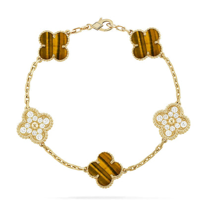 [Ornora Jewelry] CLOVER 5 MOTIFS TIGER EYE BRACELET COLLECTION