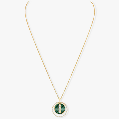 [Ornora Jewelry]LUCKY MOVE 3 DIAMOND MALACHITE GOLD DIAMOND NECKLACE