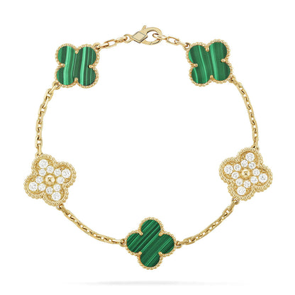 [Ornora Jewelry] CLOVER 5 MOTIF MALACHITE BRACELET COLLECTION