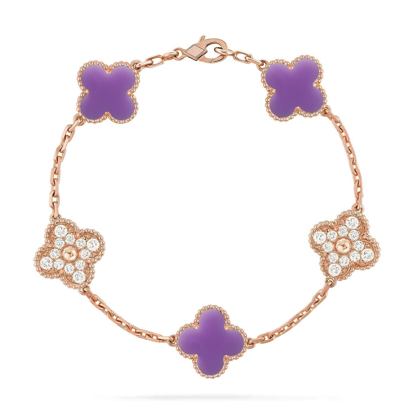 [Ornora Jewelry]CLOVER 5 MOTIF LIGHT PURPLE BRACELET COLLECTION