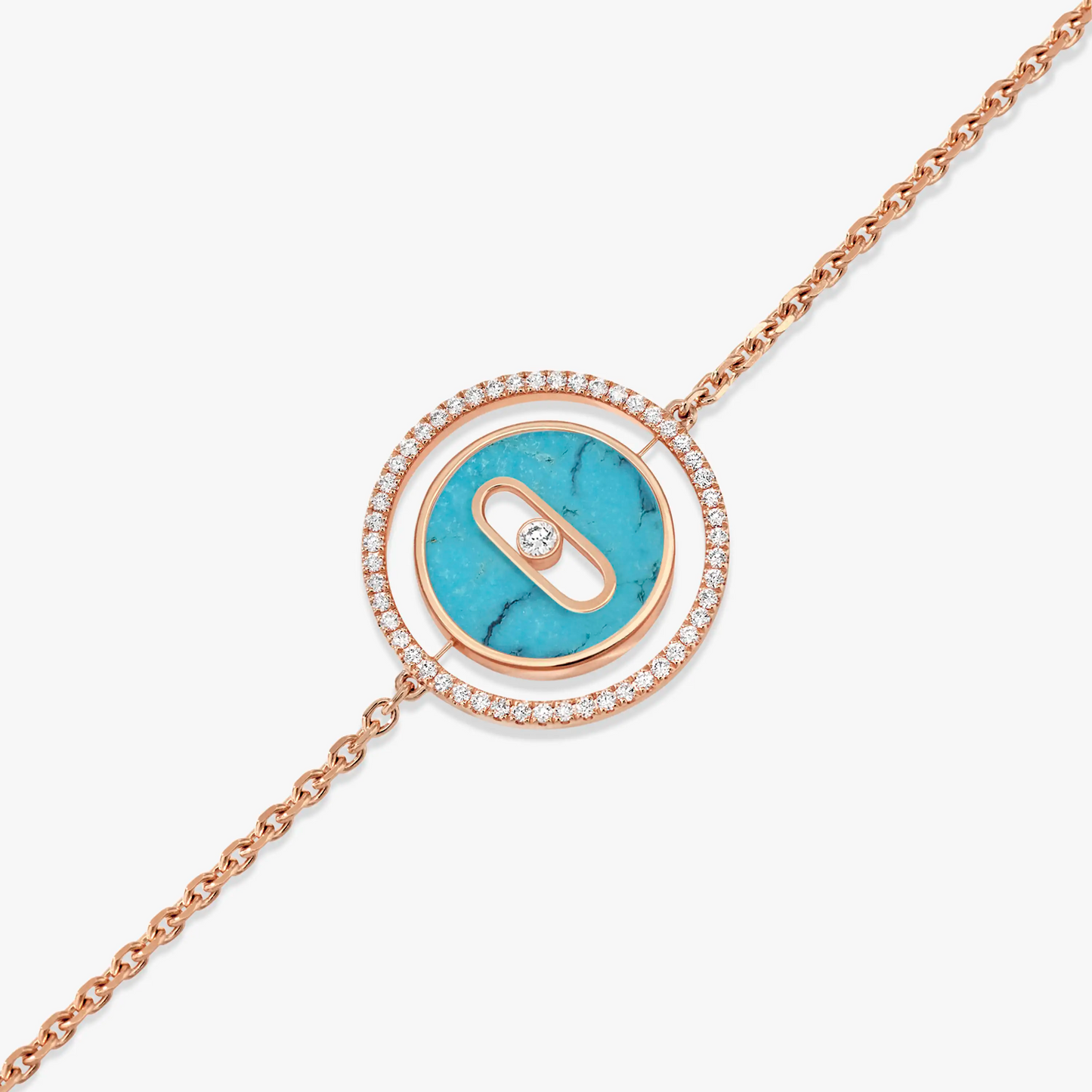 [Ornora Jewelry]LUCKY MOVE TURQUOISE PINK GOLD DIAMOND BRACELET