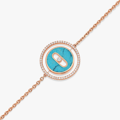 [Ornora Jewelry]LUCKY MOVE TURQUOISE PINK GOLD DIAMOND BRACELET
