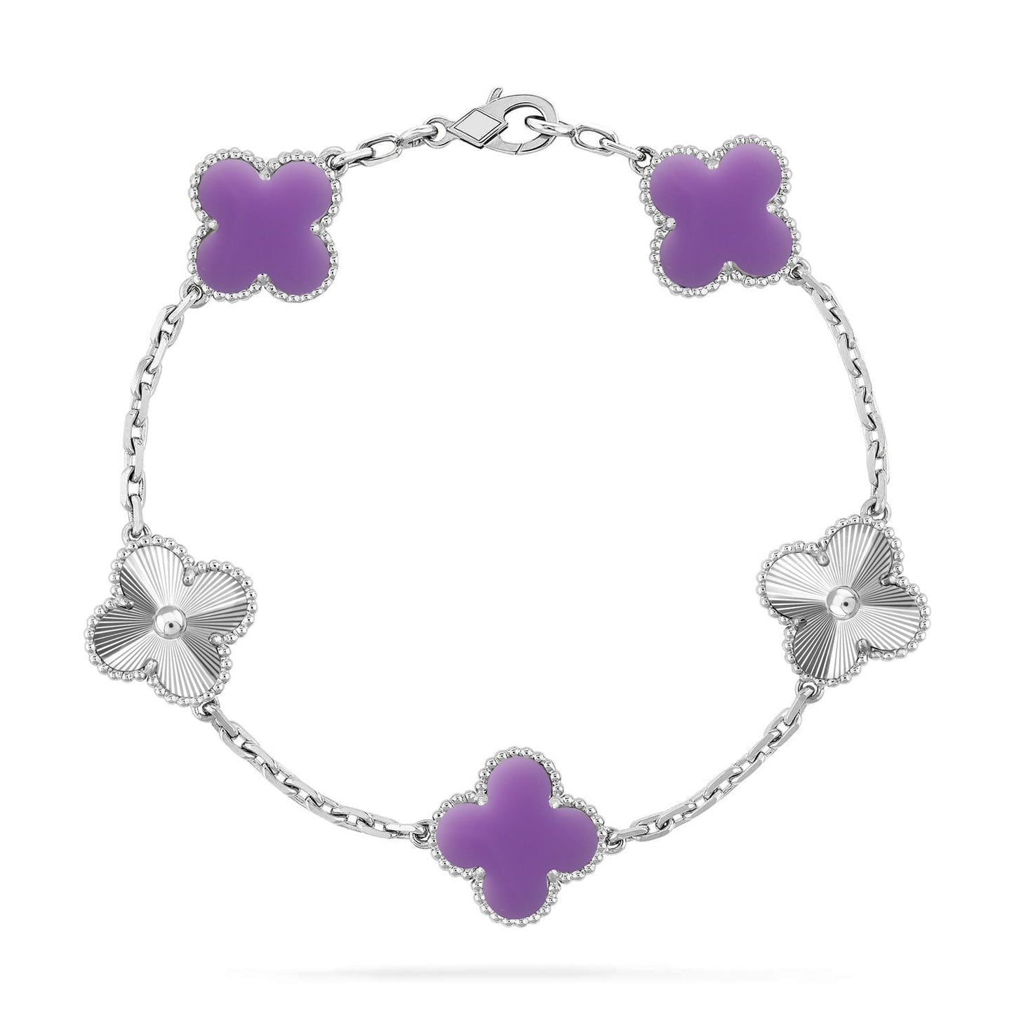 [Ornora Jewelry]CLOVER 5 MOTIF LIGHT PURPLE BRACELET COLLECTION