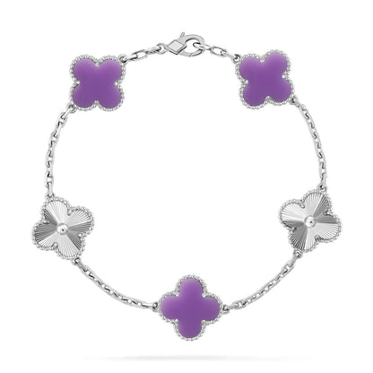 [Ornora Jewelry]CLOVER 5 MOTIF LIGHT PURPLE BRACELET COLLECTION