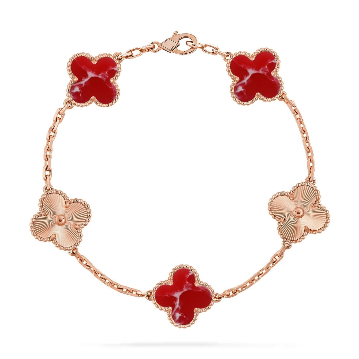 [Ornora Jewelry]CLOVER 5 MOTIF RED PATTERN BRACELET COLLECTION