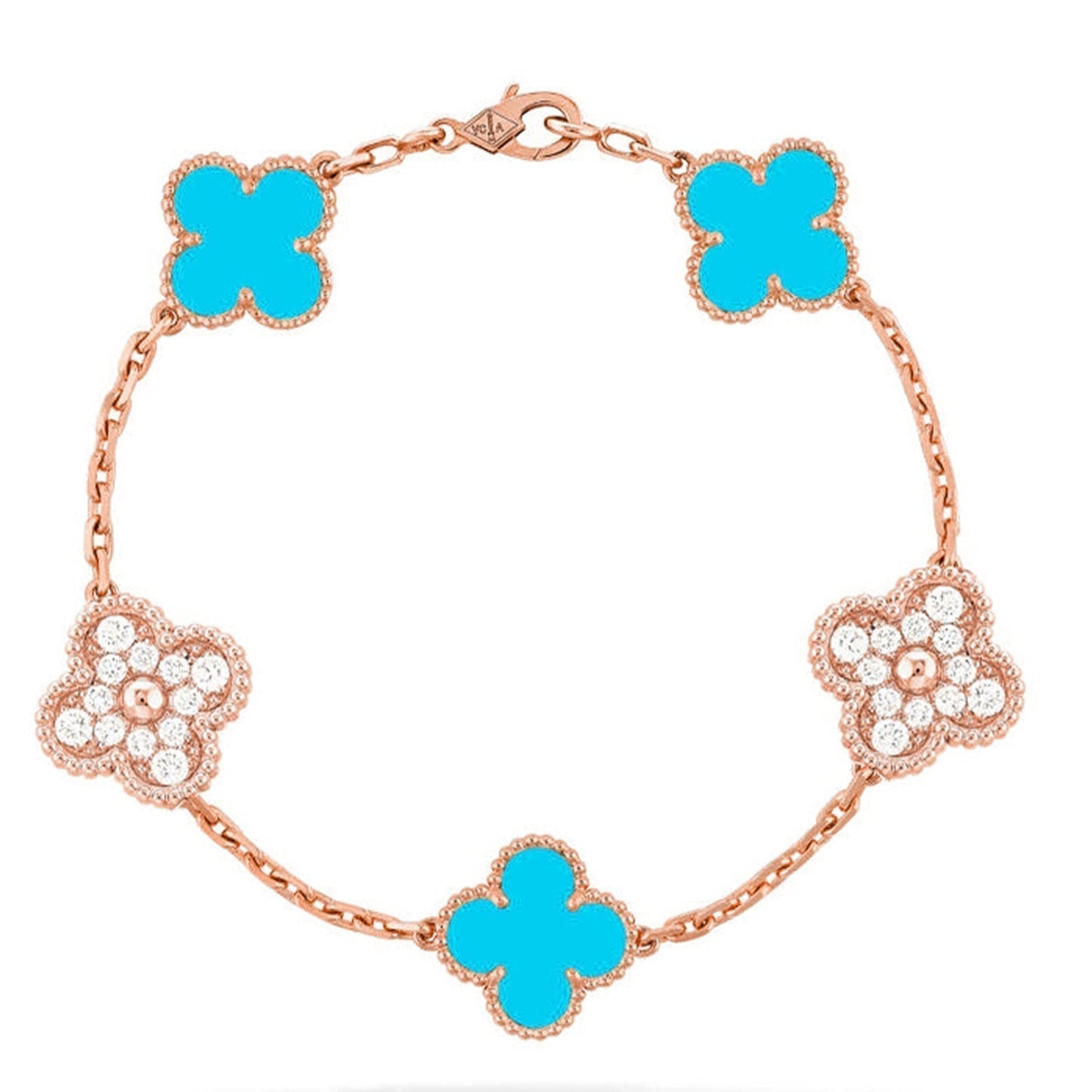 [Ornora Jewelry] CLOVER 5 MOTIF TURQUOISE BRACELET COLLECTION