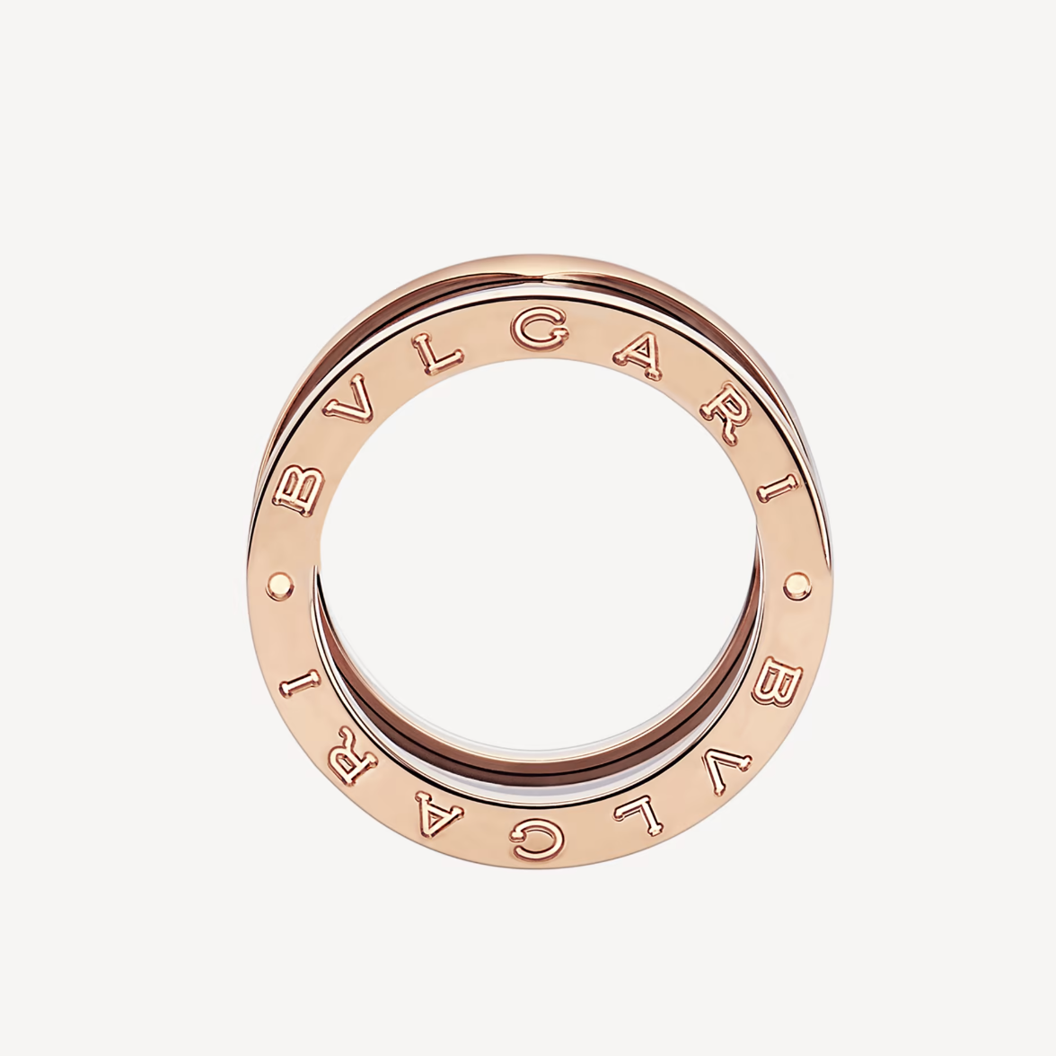 [Ornora Jewelry]ZERO 1 FOUR-BAND LOOPS AND BLACK CERAMIC SPIRAL PINK GOLD RING