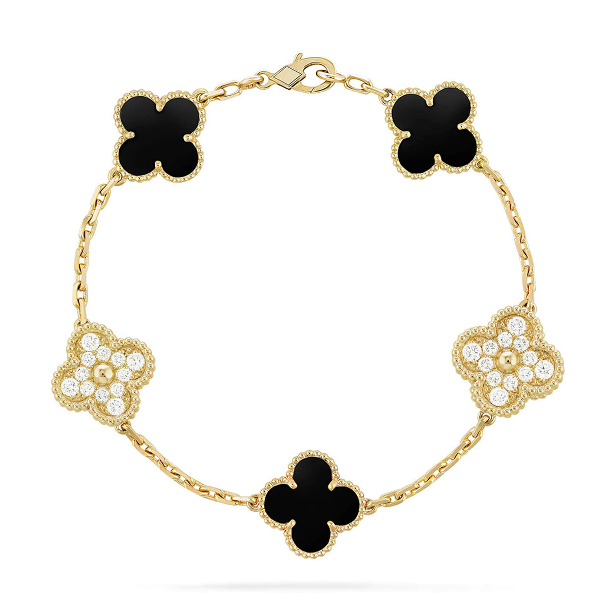 [Ornora Jewelry] CLOVER 5 MOTIF ONYXS BRACELET COLLECTION