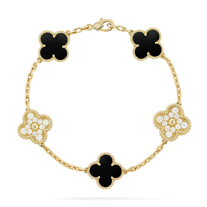 [Ornora Jewelry] CLOVER 5 MOTIF ONYXS BRACELET COLLECTION