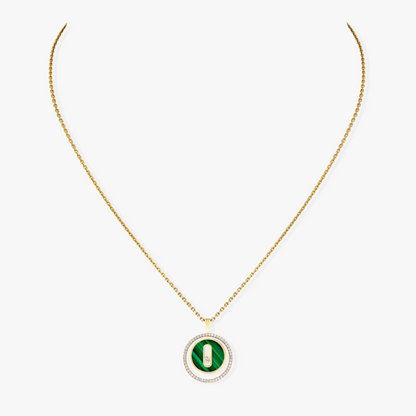 [Ornora Jewelry]LUCKY MOVE 1 DIAMOND MALACHITE GOLD DIAMOND NECKLACE