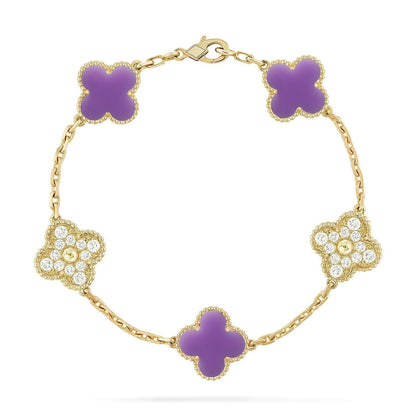 [Ornora Jewelry]CLOVER 5 MOTIF LIGHT PURPLE BRACELET COLLECTION