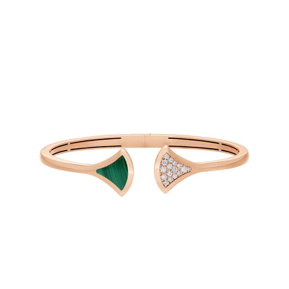 [Ornora Jewelry]DREAM BRACELET OPEN MALACHITE PINK GOLD