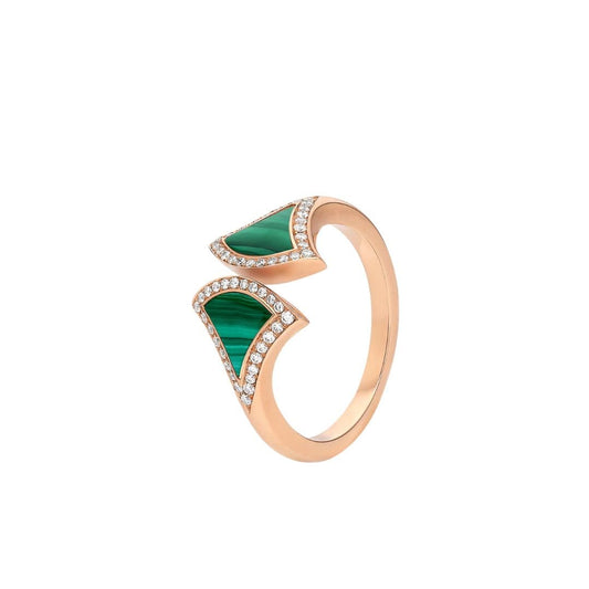 [Ornora Jewelry]DREAM MALACHITE DIAMOND OPEN RING