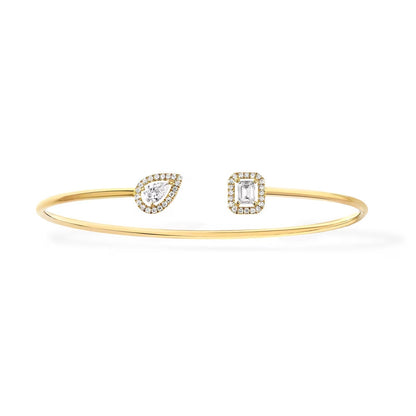 [Ornora Jewelry]JONC FLEX MY TWIN TOI & MOI SILVER DIAMOND BRACELET