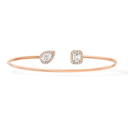 [Ornora Jewelry]JONC FLEX MY TWIN TOI & MOI SILVER DIAMOND BRACELET