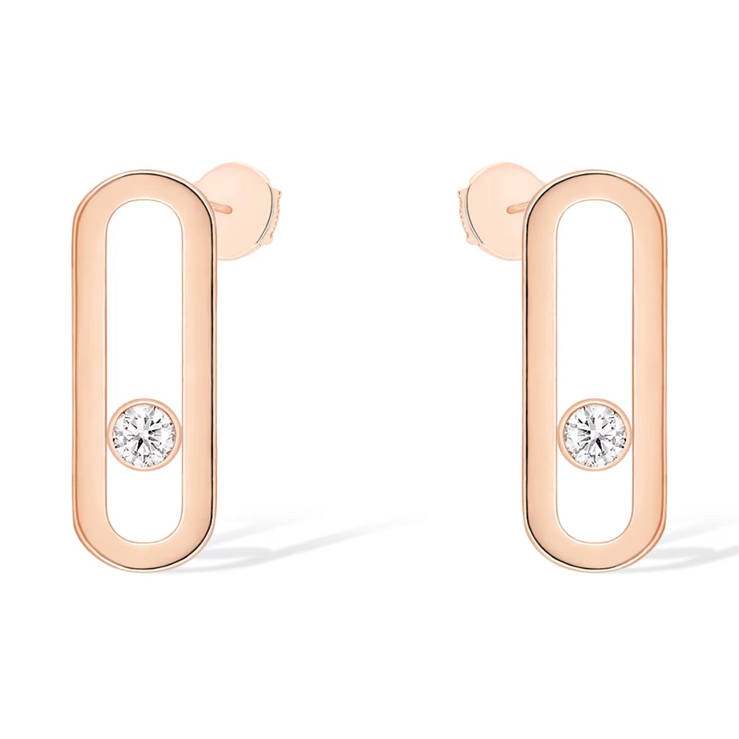 [Ornora Jewelry]MOVE UNO SMALL 1 DIAMOND EARRINGS