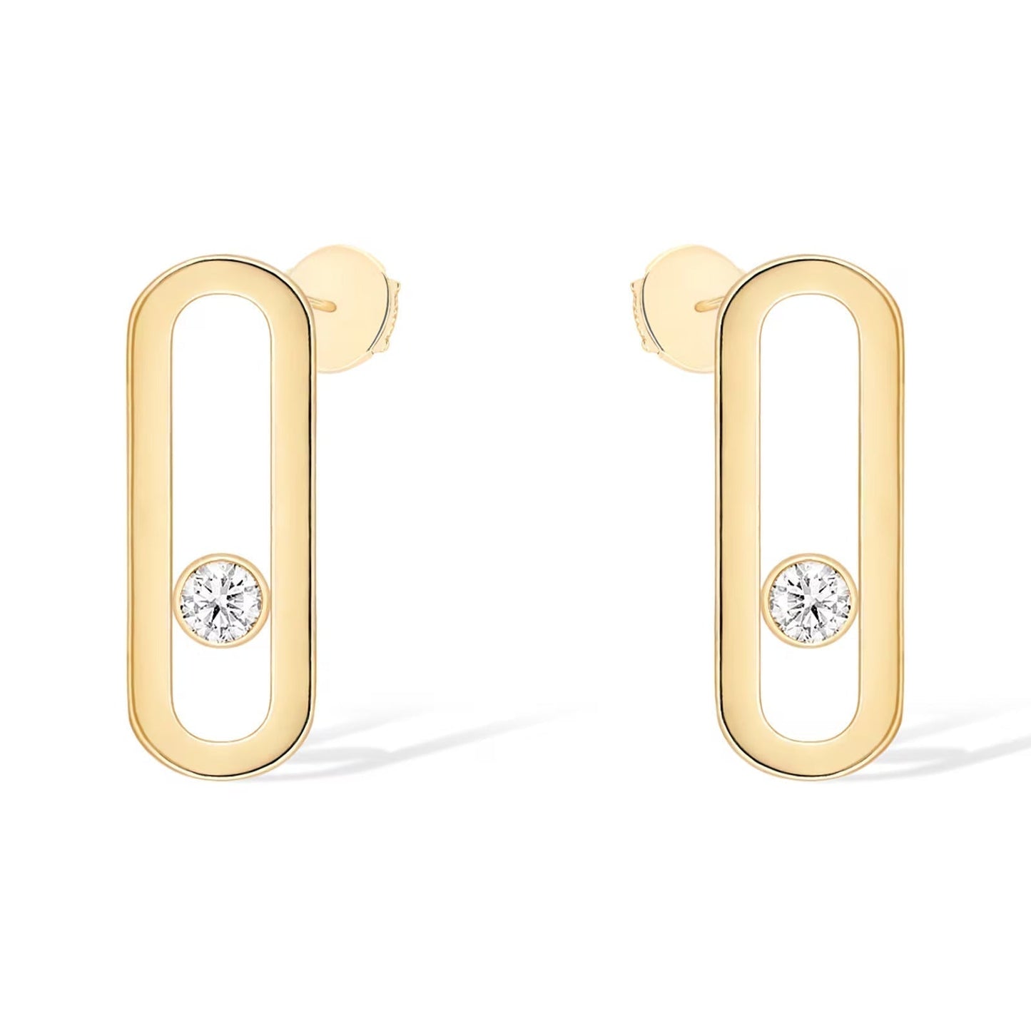 [Ornora Jewelry]MOVE UNO SMALL 1 DIAMOND EARRINGS