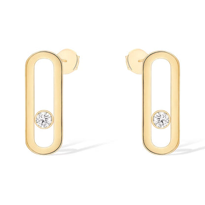 [Ornora Jewelry]MOVE UNO SMALL 1 DIAMOND EARRINGS