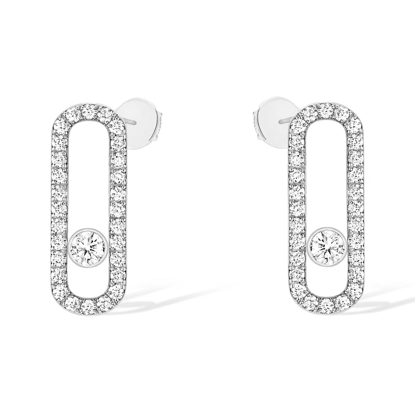 [Ornora Jewelry]MOVE UNO STUD DIAMOND PAVED EARRINGS