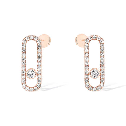 [Ornora Jewelry]MOVE UNO STUD DIAMOND PAVED EARRINGS