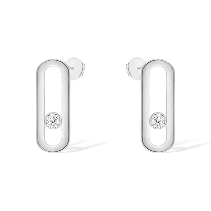 [Ornora Jewelry]MOVE UNO SMALL 1 DIAMOND EARRINGS
