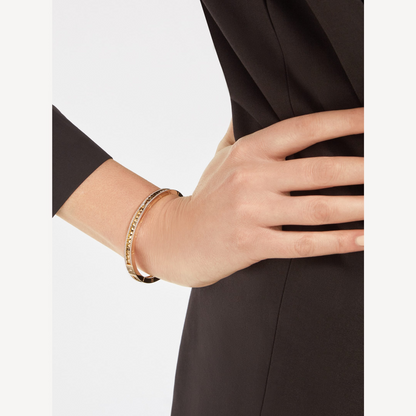 [Ornora Jewelry]ZERO 1 SPIRAL AND PAVED DIAMOND GOLD BRACELET