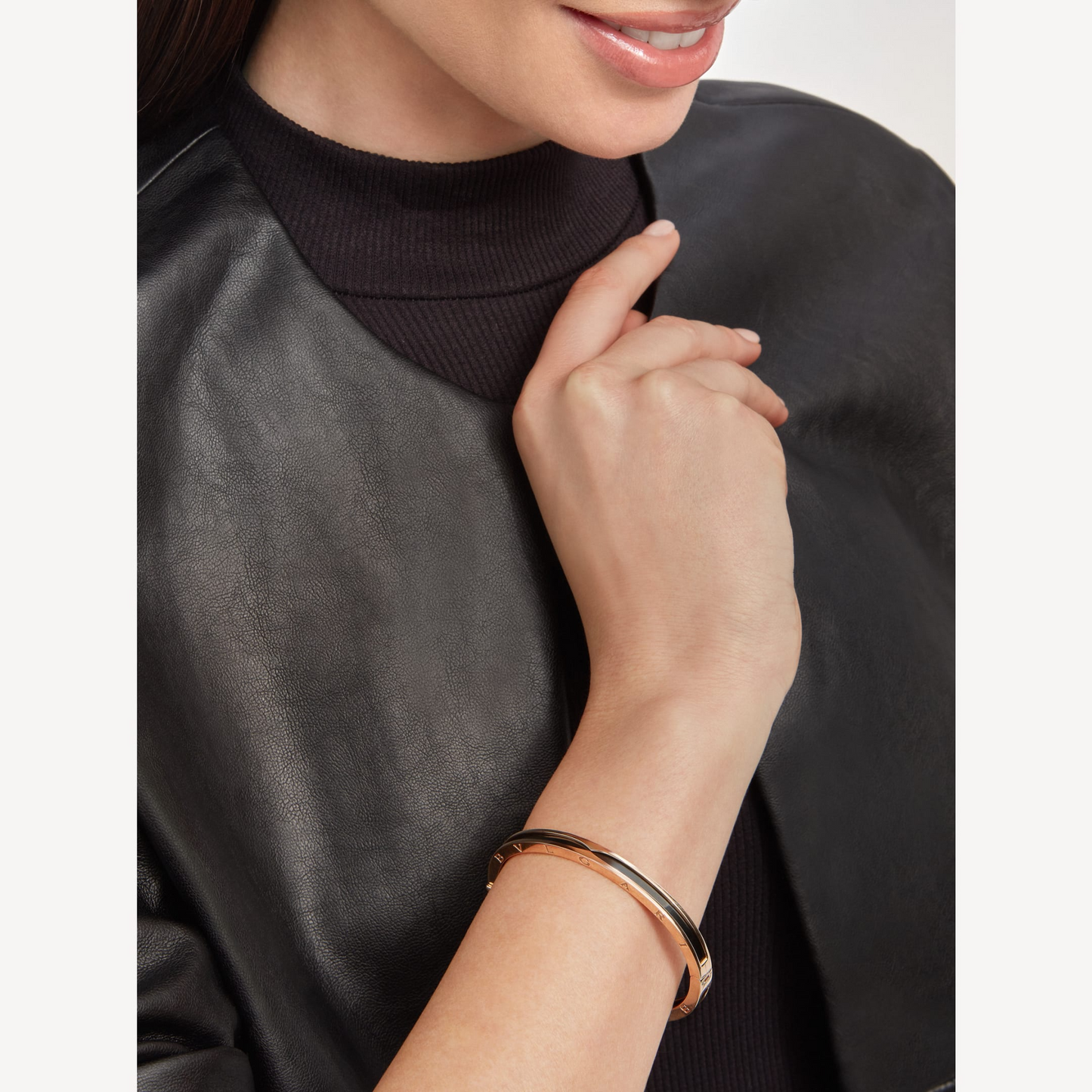 [Ornora Jewelry]ZERO 1 PINK GOLD WITH BLACK CERAMIC BRACELET