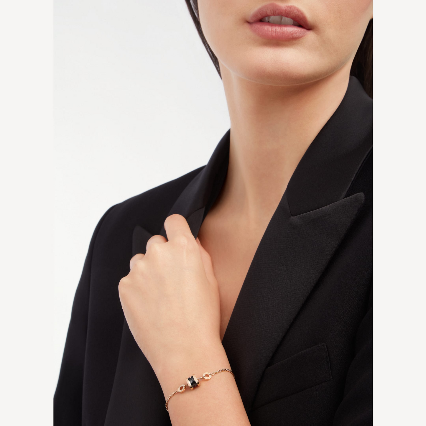 [Ornora Jewelry]ZERO 1 SOFT PINK GOLD AND BLACK CERAMIC BRACELET