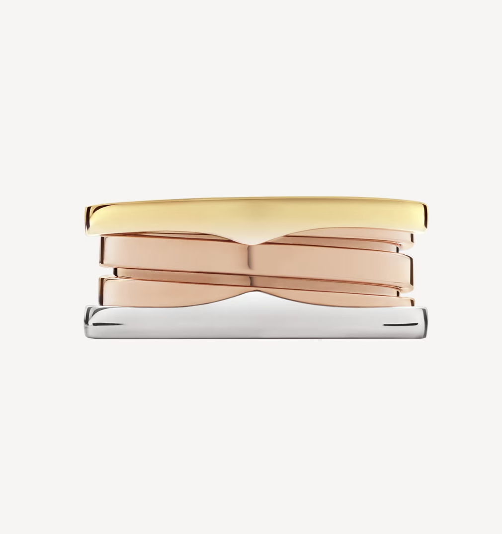 [Ornora Jewelry]ZERO 1 THREE-BAND ROSE WHITE AND YELLOW RING