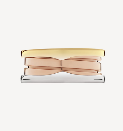 [Ornora Jewelry]ZERO 1 THREE-BAND ROSE WHITE AND YELLOW RING