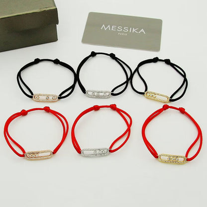 [Ornora Jewelry]MK Care(s) pink cord pavé bracelet