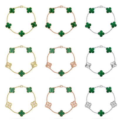 [Ornora Jewelry] CLOVER 5 MOTIF MALACHITE BRACELET COLLECTION