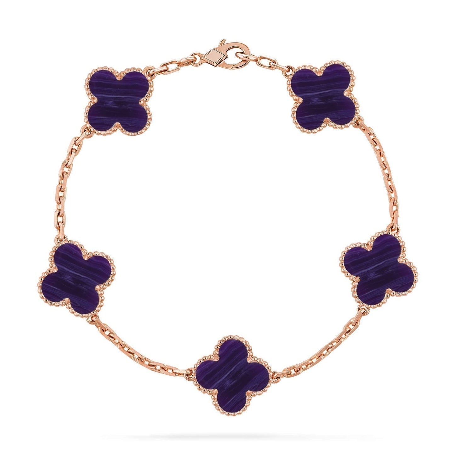 [Ornora Jewelry]CLOVER 5 MOTIF PURPLE STRIPES BRACELET COLLECTION