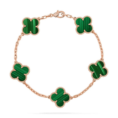 [Ornora Jewelry] CLOVER 5 MOTIF MALACHITE BRACELET COLLECTION