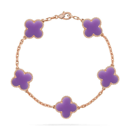 [Ornora Jewelry]CLOVER 5 MOTIF LIGHT PURPLE BRACELET COLLECTION