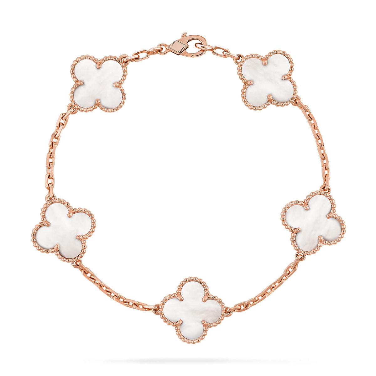 [Ornora Jewelry]CLOVER WHITE PEARL MOP 5 MOTIF BRACELET COLLECTION