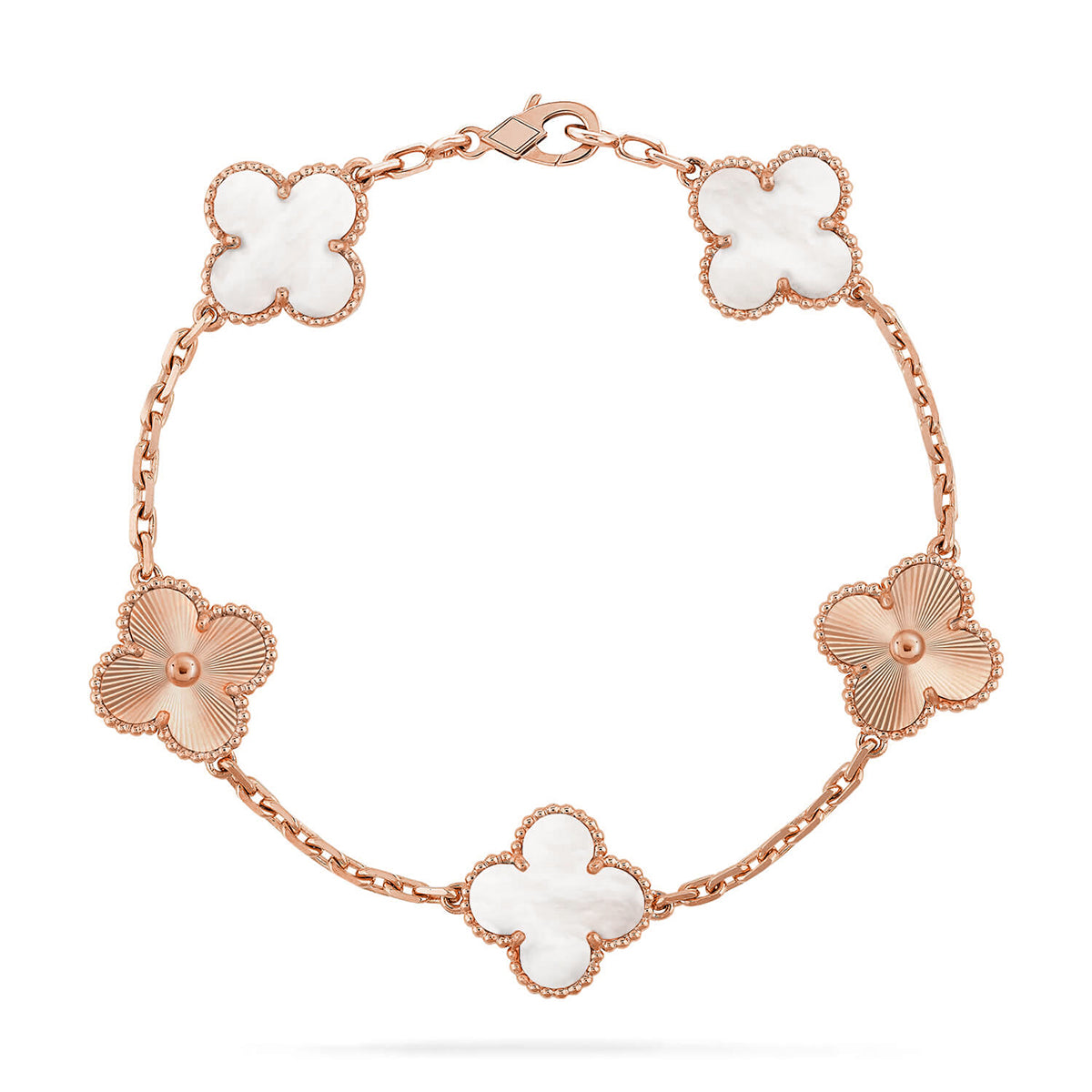 [Ornora Jewelry]CLOVER WHITE PEARL MOP 5 MOTIF BRACELET COLLECTION